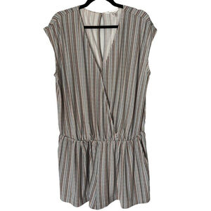 Women's Large Striped Flutter Shorts Romper Cinched Waist BCBGENERATION
